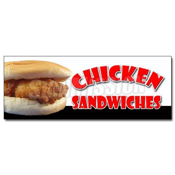 Signmission 12in CHICKEN SANDWICH DECAL sticker fried restaurant broiled grilled filet, D-12 Chicken Sandwich D-12 Chicken Sandwich - main
